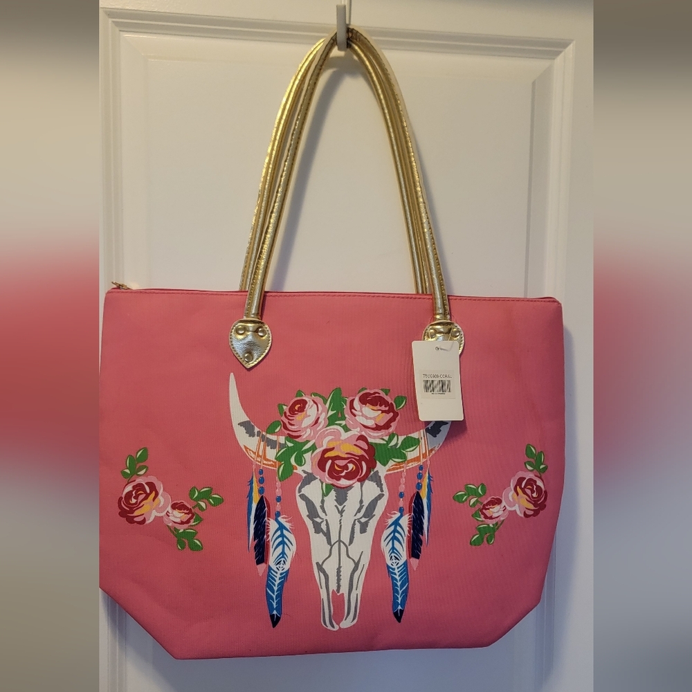 Ngil Western Large Tote Bage Coral Pink